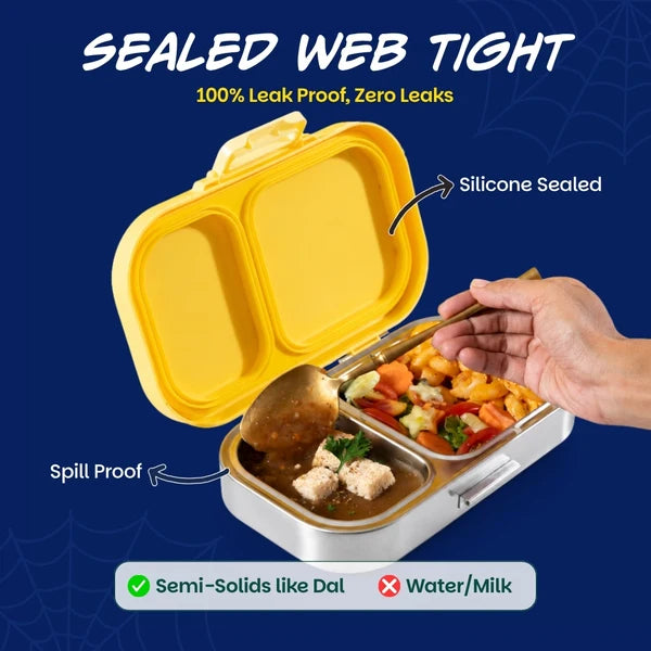 Basil Bento Ace 2 Compartment Stainless Steel Lunchbox - 600 Ml