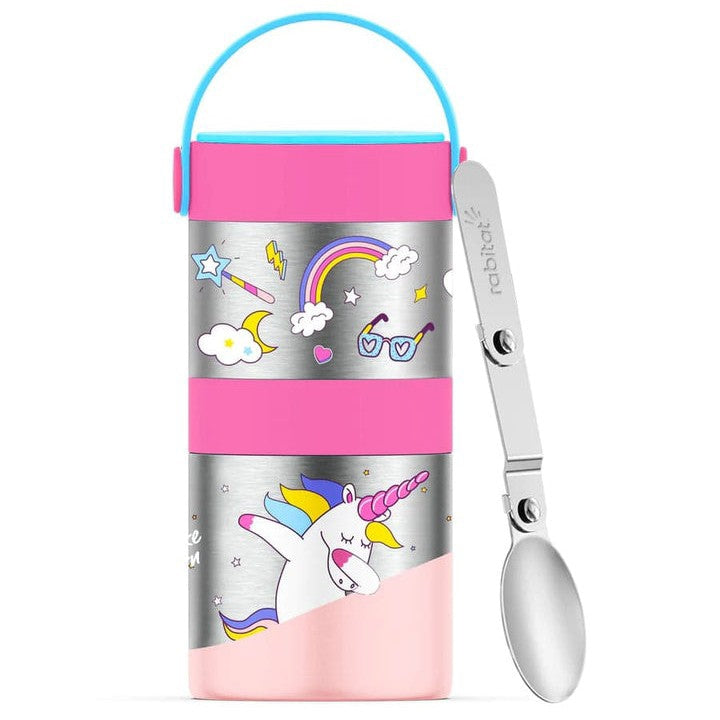 Rabitat Meal mate Insulated Lunch Flask With Add On Steel Container 700 Ml