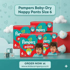 Pampers Baby Dry Pants Size 6 28 Count 13 to 19kg Made in United Kingdom