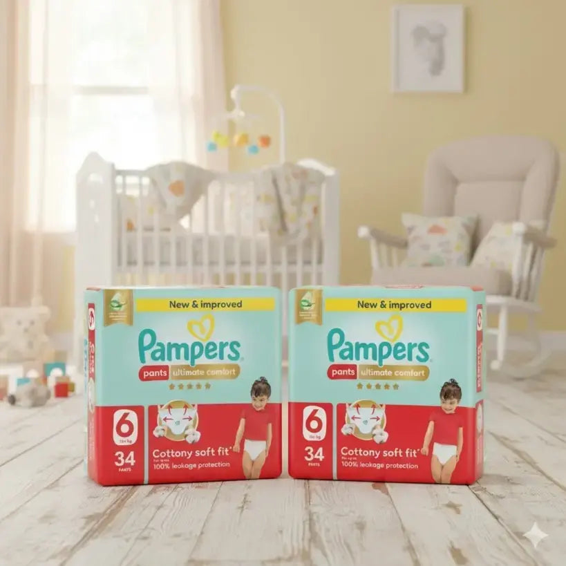 Pampers Ultimate Comfort Pants Size 6 16 plus kg 34 Count Made In Egypt