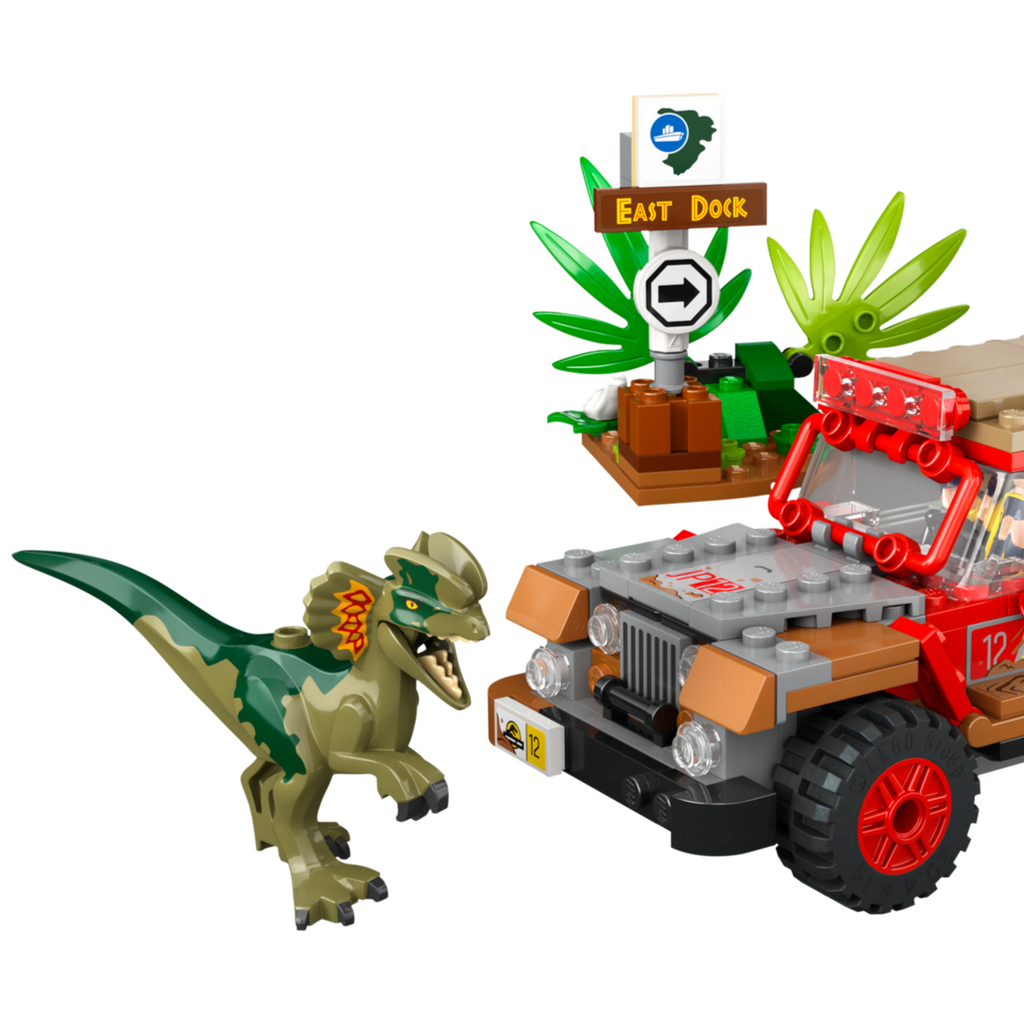 Lego Jurassic Park 76958 Dilophosaurus Ambush 6 plus Dinosaur Toy for Boys and Girls with Dino Figure and Jeep Car