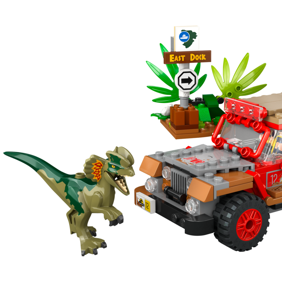 Lego Jurassic Park 76958 Dilophosaurus Ambush 6 plus Dinosaur Toy for Boys and Girls with Dino Figure and Jeep Car