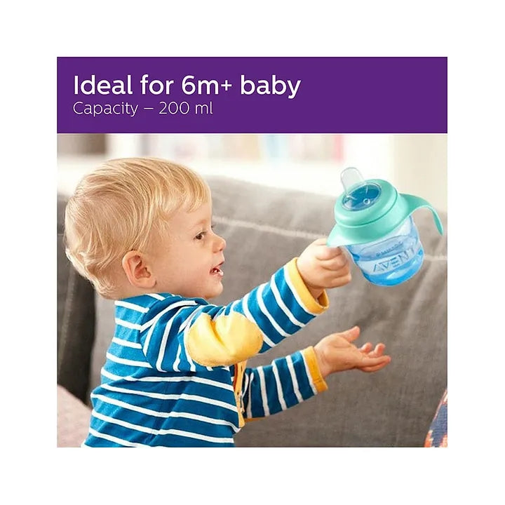 Philips Avent Classic Soft Polypropylene Spout Cup Green Blue 200ml