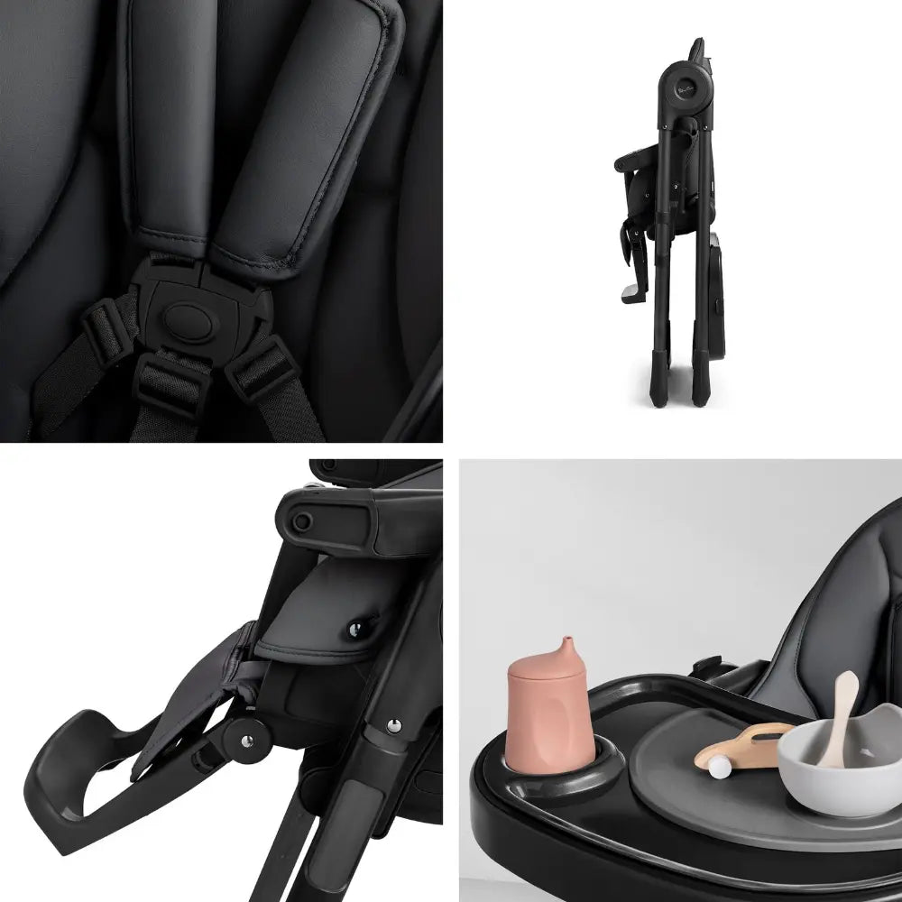 Silver Cross Gourmet High Chair 5 Position Recline Black