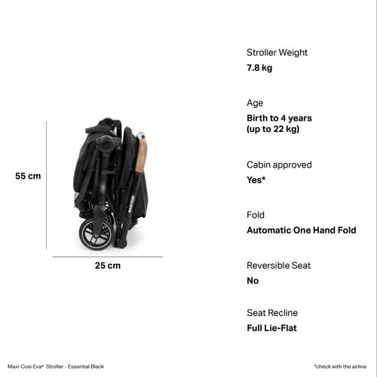 Maxi-Cosi Eva3 Lightweight Compact Stroller