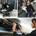 Cybex Coya Travel Stroller Cabin Friendly Rosegold Frame