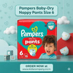 Pampers Baby Dry Pants Size 6 28 Count 13 to 19kg Made in United Kingdom