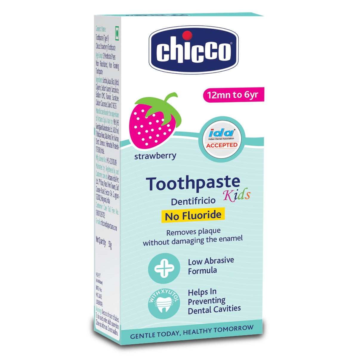 Chicco Strawberry Flavour Toothpaste for 12 Months to 6 Year Kids 50 gm