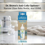 Dr Browns Anti Colic Options Plus Narrow Glass Baby Bottle 120ml