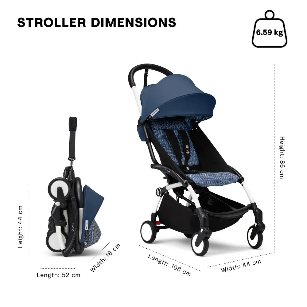 Stokke Yoyo3 Stroller White Frame 6 Months Plus Color Pack Lightweight