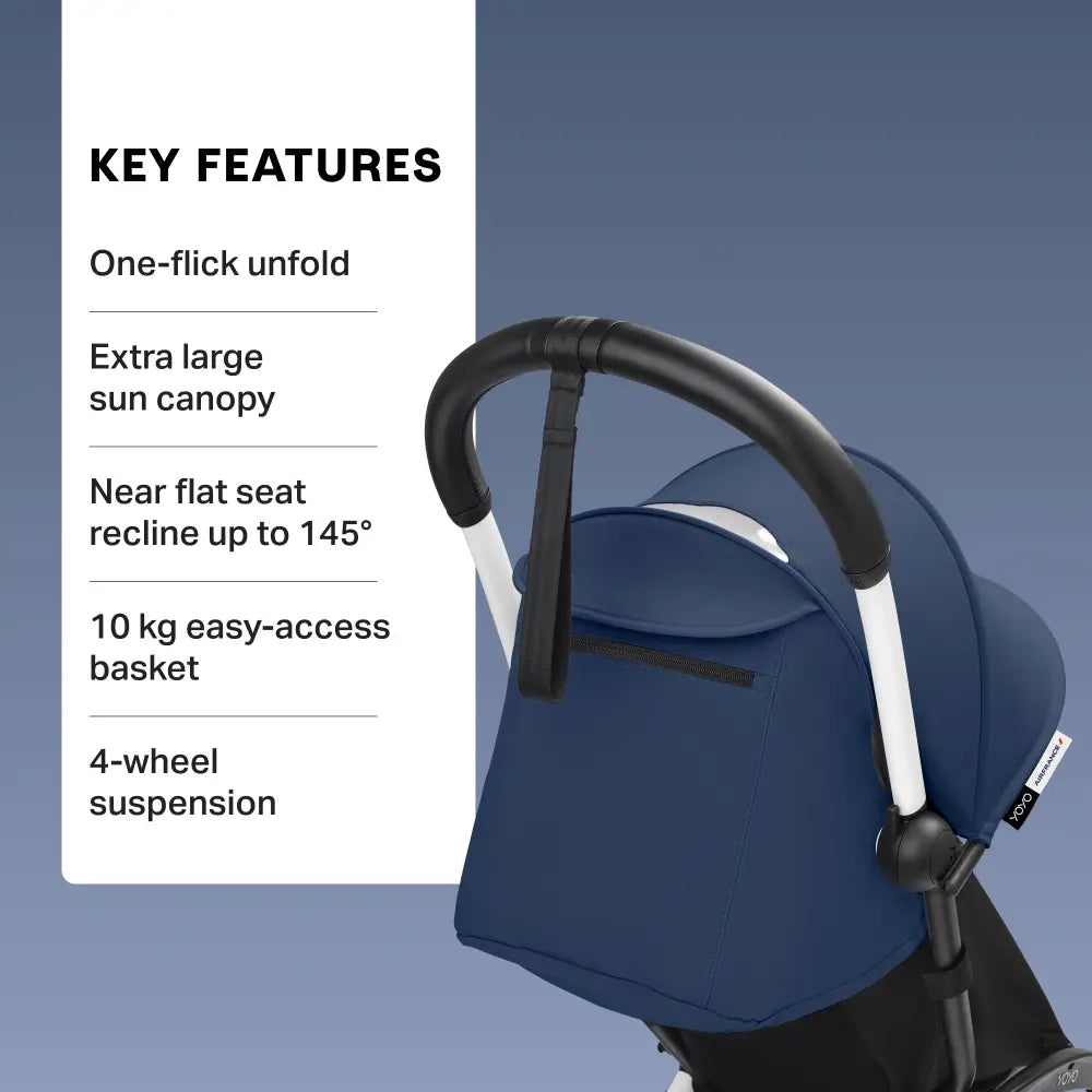 Stokke Yoyo3 Stroller White Frame 6 Months Plus Color Pack Lightweight