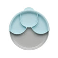 MIniware Healthy Meal Suction Plate with Dividers Set Grey/Aqua