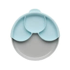 MIniware Healthy Meal Suction Plate with Dividers Set Grey/Aqua