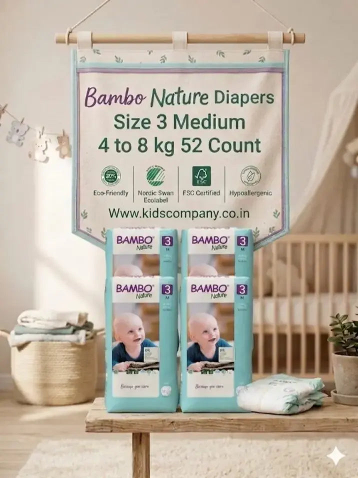 Bambo Nature Diapers Size 3 Medium 4 to 8 kg 52 Count