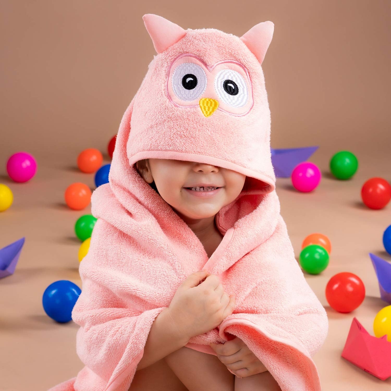 Rabitat Amazonia Kids Towel Zero Twist Cotton Towel with Hood  (0-5 years)  Owl