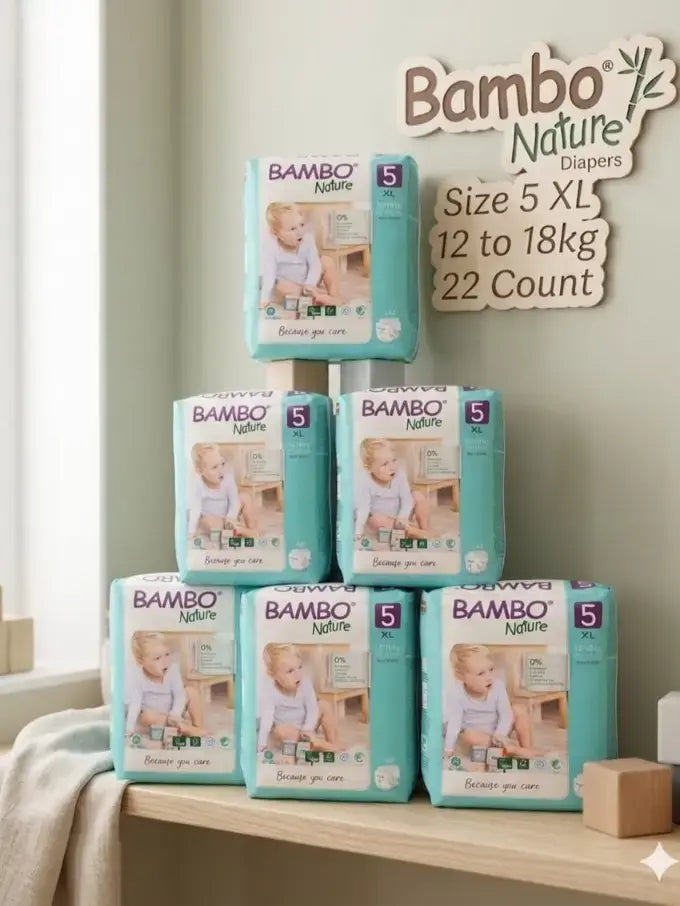 Bambo Nature Diapers Size 5 Xl 12 to 18kg 22 Count