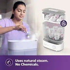 Avent Advance Bottle Sterilizer 10 mins Cycle Natural Steam Sterilization Capa