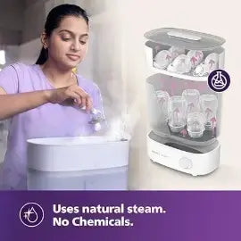 Avent Advance Bottle Sterilizer 10 mins Cycle Natural Steam Sterilization Capa