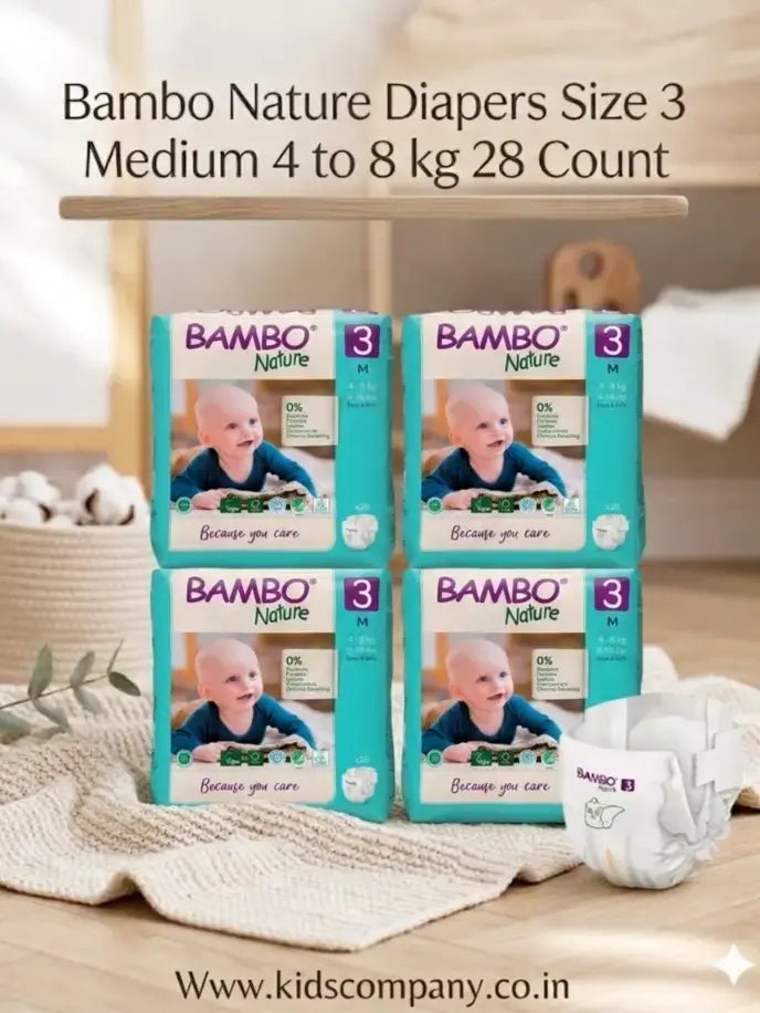 Bambo Nature Diapers Size 3 Medium 4 to 8 kg 28 Count