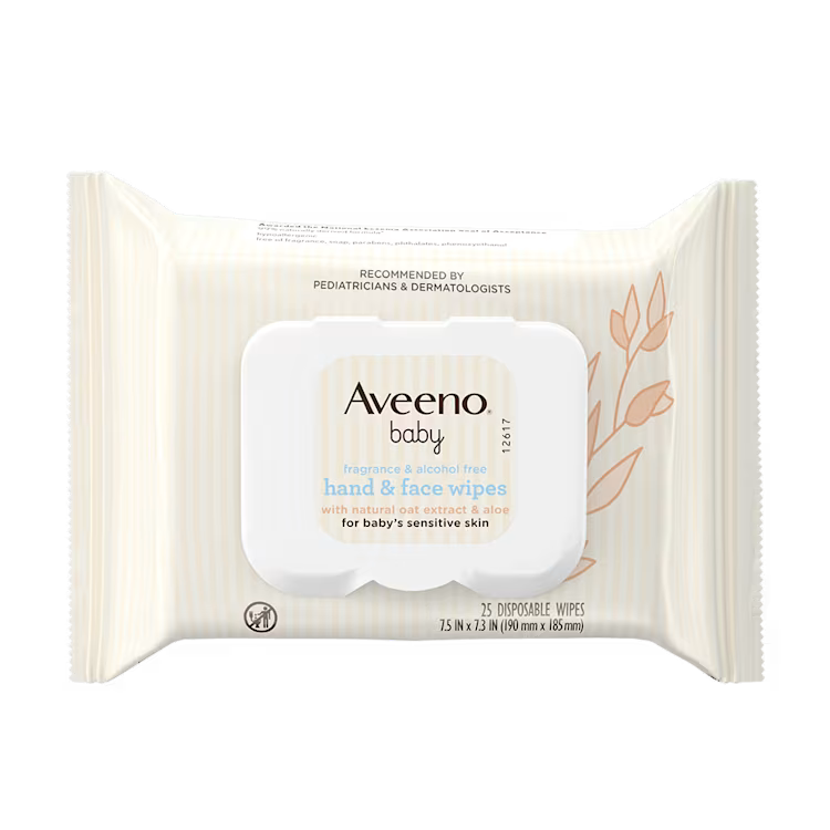 Aveeno Baby Hand and Face Wipes 25 Count