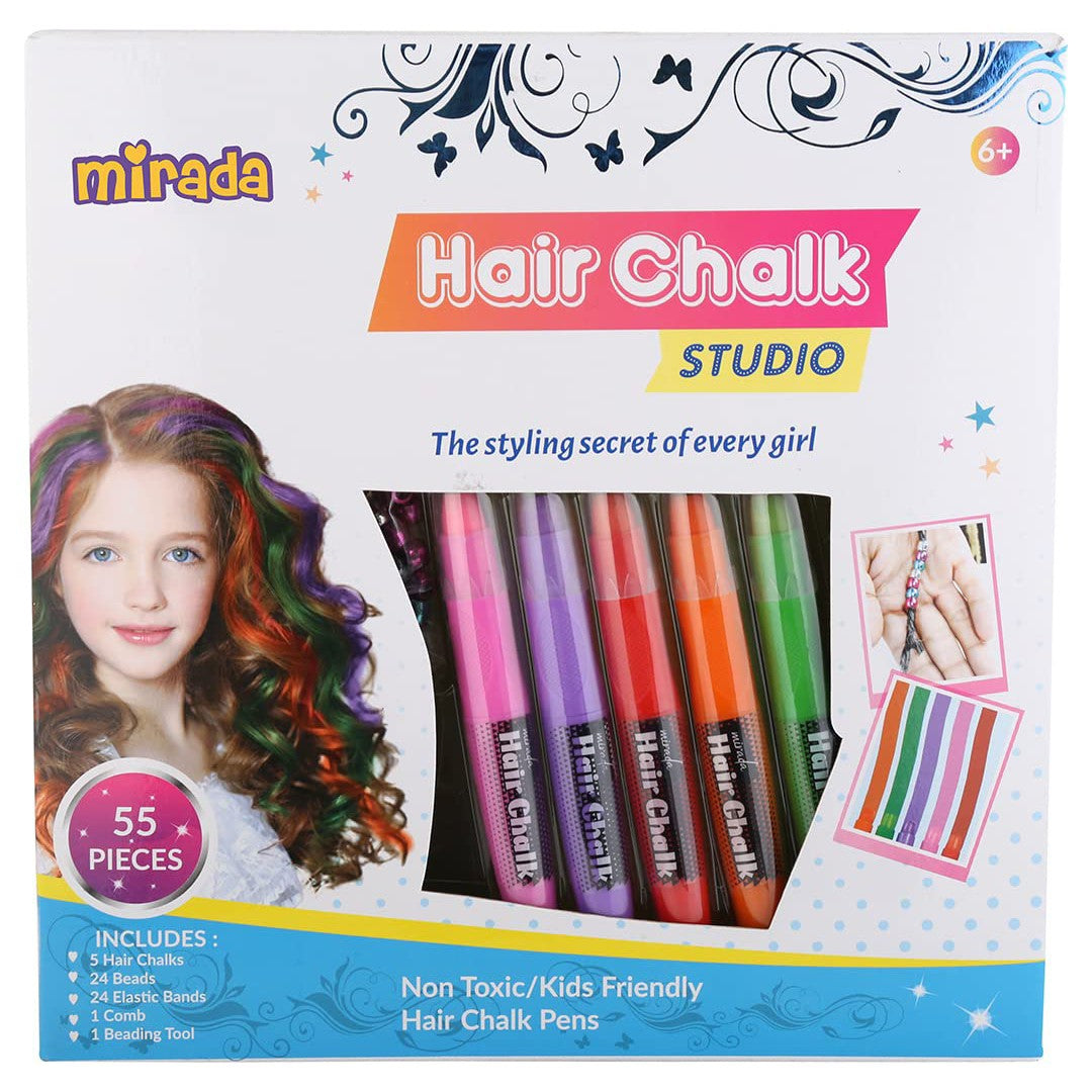 Mirada Cosmetic Hair Chalk Studio Safe Washable and Non Toxic Temporary Kids Hair Chalk Hair Color for Girls 283g