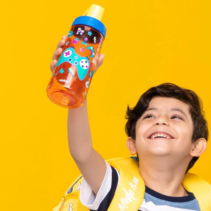 Rabitat Flip Lock Tritan Water bottle for kids 550 ml water bottle for school Sparky Pack of 1