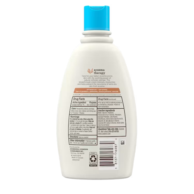 Aveeno Baby Eczema Therapy Moisturizing Cream Net WT 12 OZ 341 G