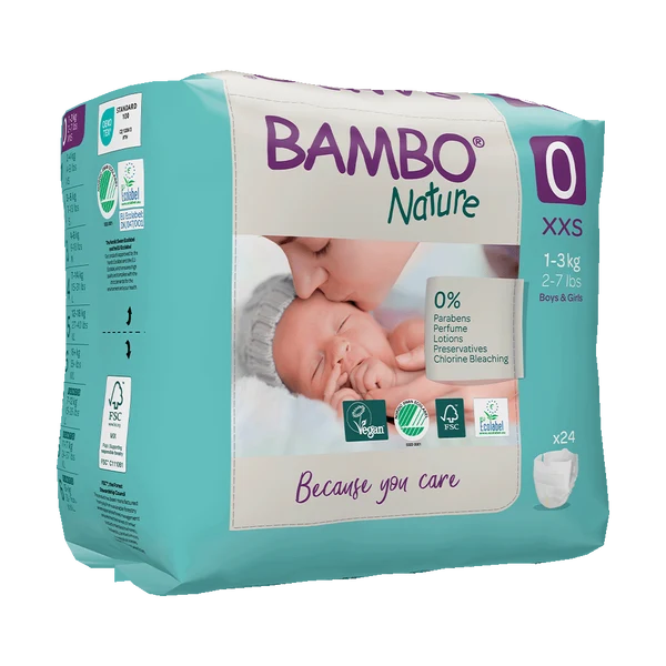 Bambo Nature Premium Baby Diapers Size 0 Xxs 1 to 3 kg 24 Count