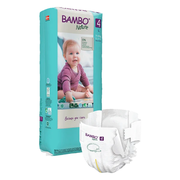 Bambo Nature Diapers Size 4 Large 7 to 14 kg 48 Count