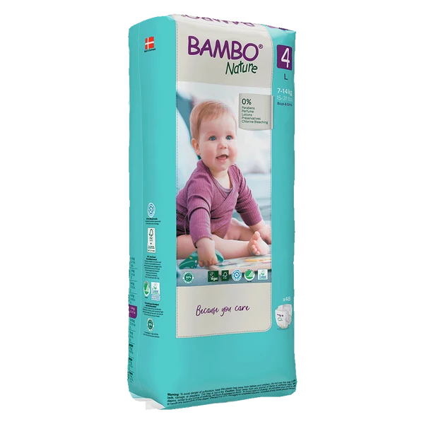 Bambo Nature Diapers Size 4 Large 7 to 14 kg 48 Count