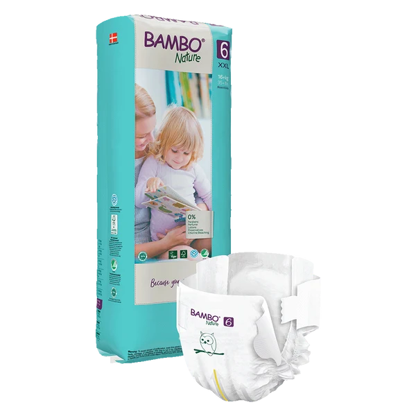 Bambo Nature Diapers Size 6 Xxl 16kg Plus 40 Count