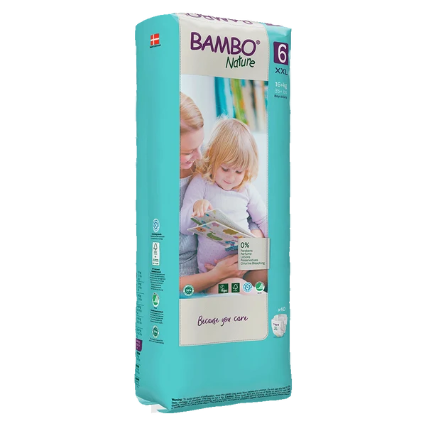Bambo Nature Diapers Size 6 Xxl 16kg Plus 40 Count