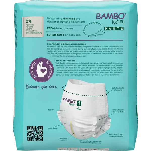 Bambo Nature Diaper Pants Size 4 Large 7 to 12 kg 20 Count