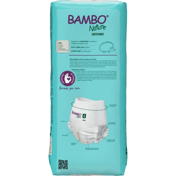 Bambo Nature Diaper Pants Size 4 Large 7 to 12 kg 40 Count