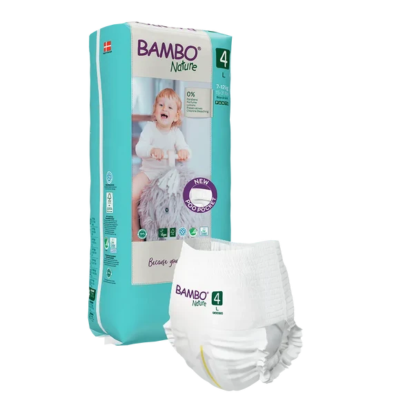 Bambo Nature Diaper Pants Size 4 Large 7 to 12 kg 40 Count