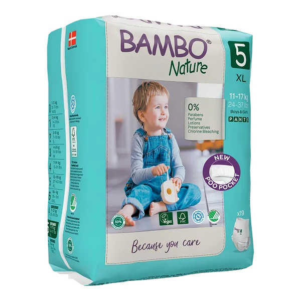 Bambo Nature Diaper Pants Size 5 Xl 11 to 17 kg 19 Count