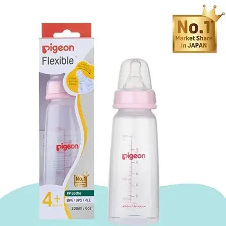 Pigeon Flexible Plastic Bottle Baby Nursing Feeding Bottle Kpp Nipple M for Plus Month Babies Bpa Free200ml 6oz