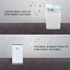 R for Rabbit Hygo Bin Portable Diaper Bin Grey White