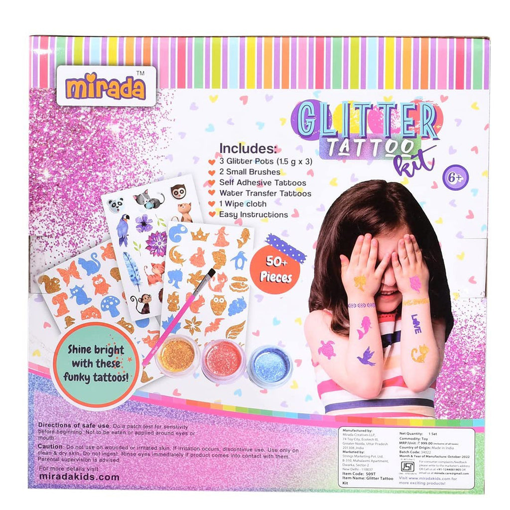 Mirada Glitter Tattoo Kit Nail Art Kit for Girl