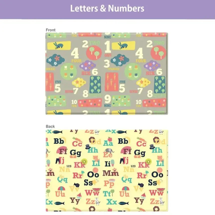 Dwinguler Large Playmat Letters And Numbers Reversible Baby Mat