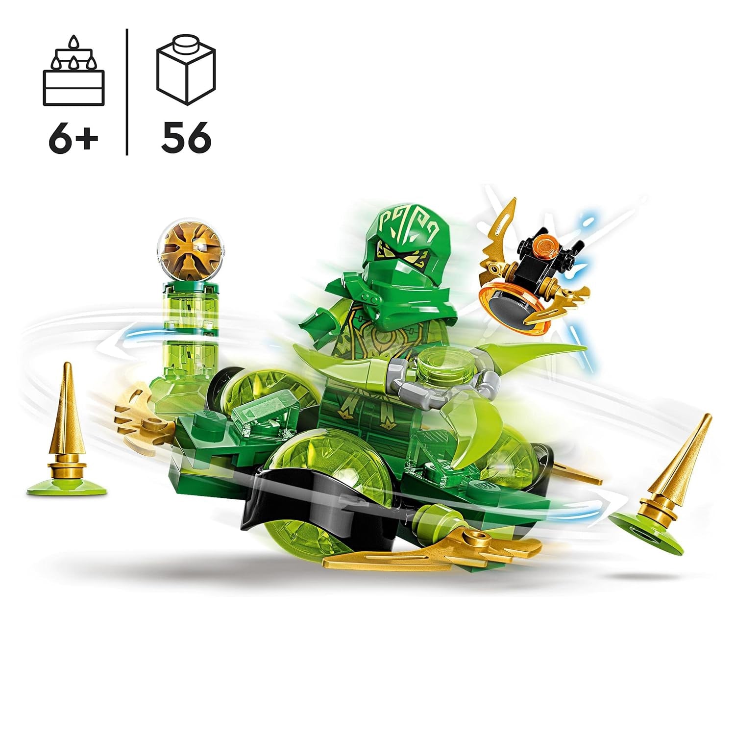 Lego Ninjago Lloyds Dragon Power Spinjitzu Spin 71779 Building Toy Set  6 plus Years 56 Pcs Multicolour