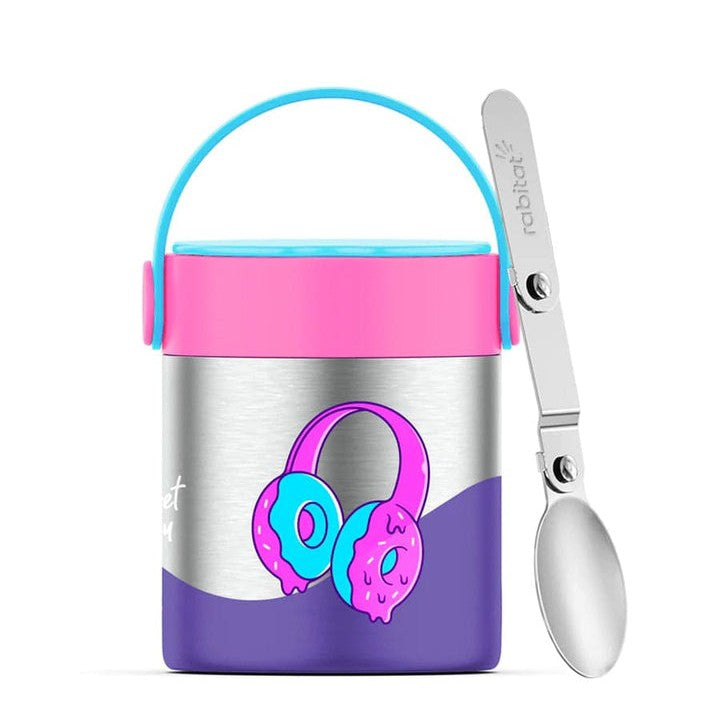 Rabitat Meal mate Lunch Flask With Folding Spoon 418 Ml - Chatter Box