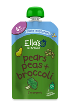 Ella's Kitchen Pears, peas Plus broccoli Baby Puree Pouch 120g 6 Plus Months