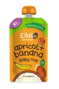 Ella's Kitchen Apricot Plus banana baby rice Baby Puree Pouch 120g 6 Plus Months
