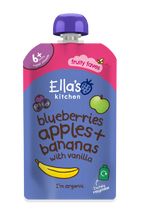 Ella's Kitchen Blueberries apples bananas Plus vanilla Baby Puree Pouch 120g 6 Plus Months
