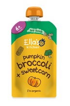 Ella's Kitchen Pumpkin broccoli Plus sweetcorn Baby Puree Pouch 120g 6 Plus Months