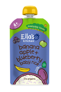 Ella's Kitchen Banana, apple Plus blueberry baby rice Baby Puree Pouch 120g 6 Plus Months