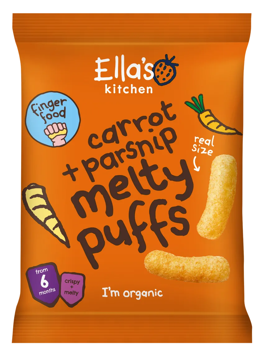 Ella's Kitchen Carrot Plus parsnip melty puffs 6 Months Plus 20g