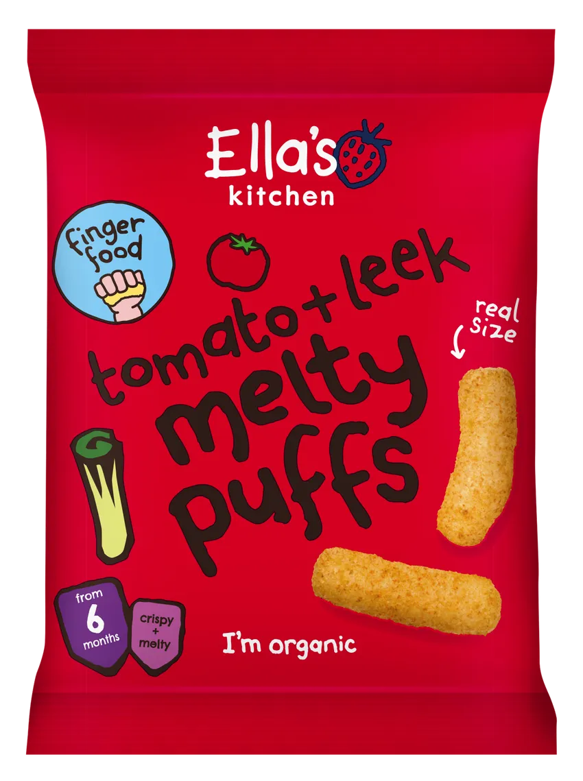 Ella's Kitchen Tomato Plus leek melty puffs 6 Months Plus 20g
