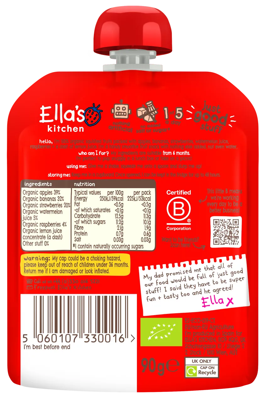 Ella's Kitchen The red one Baby Puree Pouch 90g 6 Plus Months